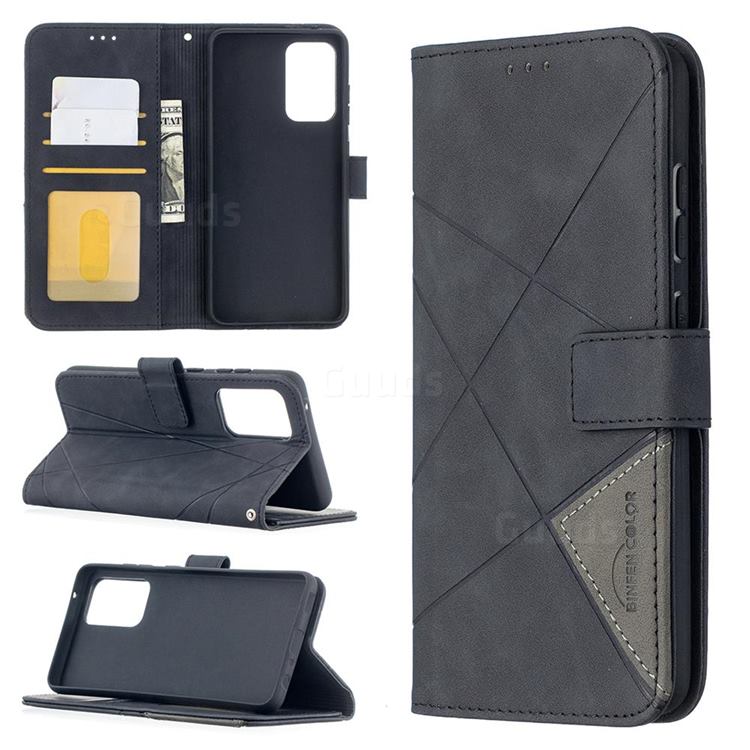 Binfen Color BF05 Prismatic Slim Wallet Flip Cover for Samsung Galaxy A52 (4G, 5G) - Black