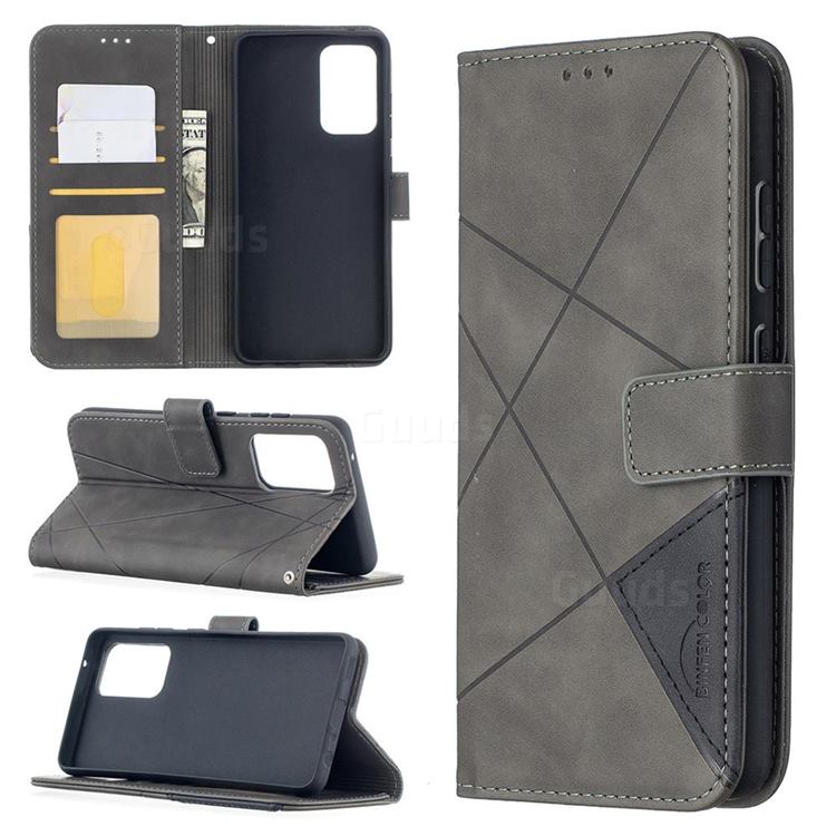 Binfen Color BF05 Prismatic Slim Wallet Flip Cover for Samsung Galaxy A52 (4G, 5G) - Gray