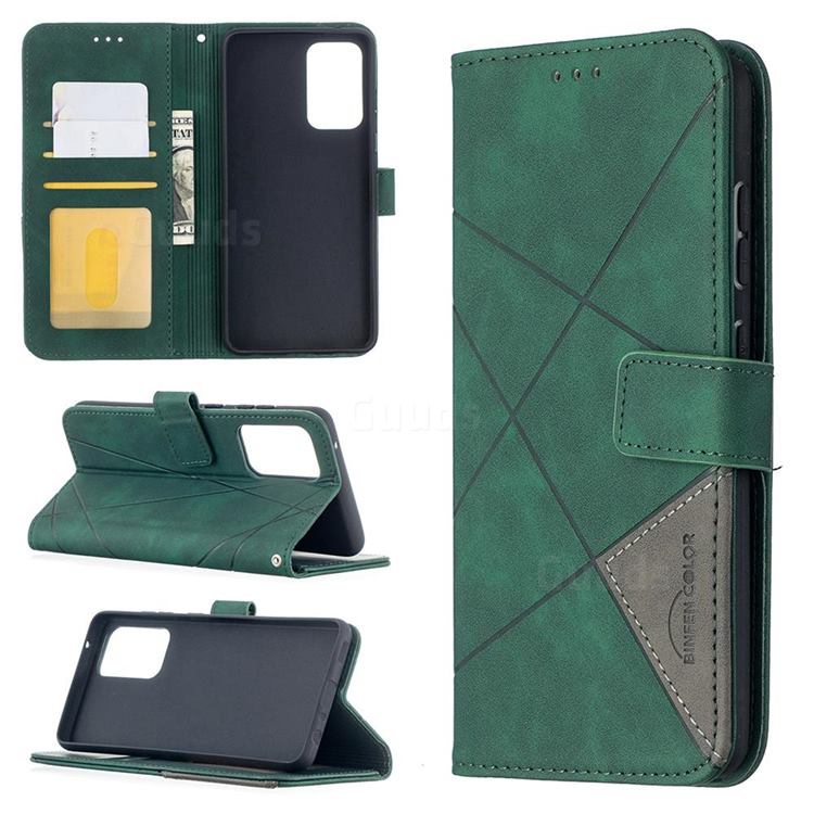 Binfen Color BF05 Prismatic Slim Wallet Flip Cover for Samsung Galaxy A52 (4G, 5G) - Green