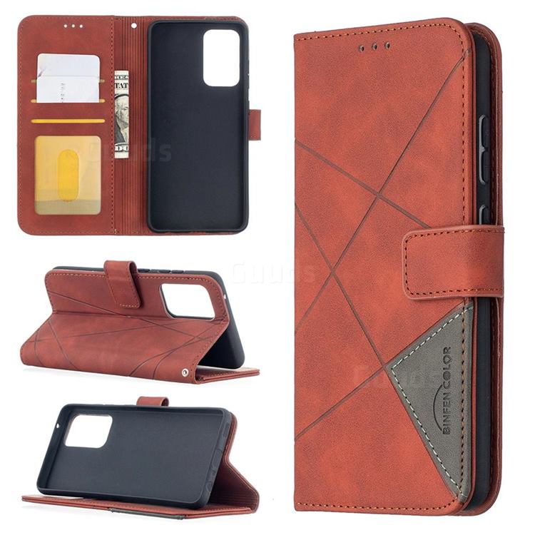 Binfen Color BF05 Prismatic Slim Wallet Flip Cover for Samsung Galaxy A52 (4G, 5G) - Brown