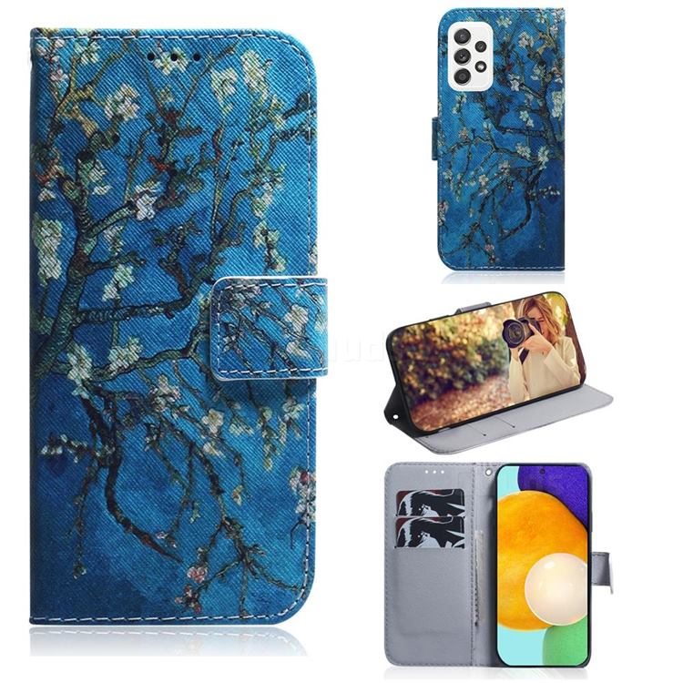 Apricot Tree PU Leather Wallet Case for Samsung Galaxy A52 (4G, 5G)