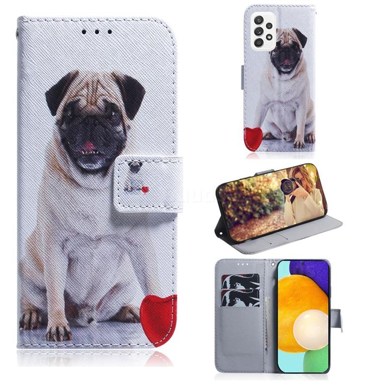 Pug Dog PU Leather Wallet Case for Samsung Galaxy A52 (4G, 5G)
