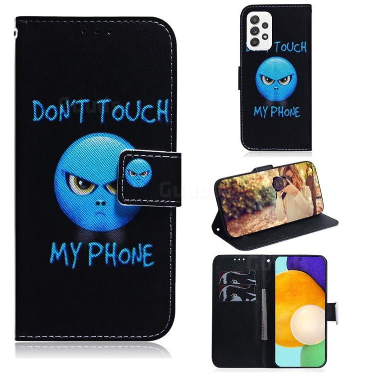 Not Touch My Phone PU Leather Wallet Case for Samsung Galaxy A52 (4G, 5G)