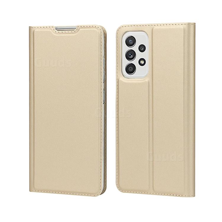 Ultra Slim Card Magnetic Automatic Suction Leather Wallet Case for Samsung Galaxy A52 (4G, 5G) - Champagne