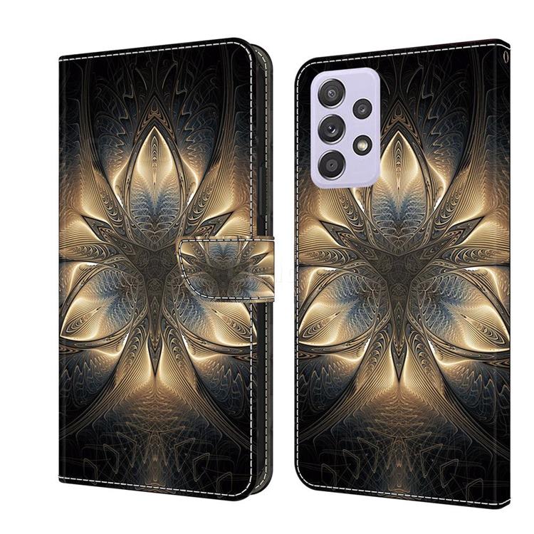 Resplendent Mandala Crystal PU Leather Protective Wallet Case Cover for Samsung Galaxy A52 (4G, 5G)