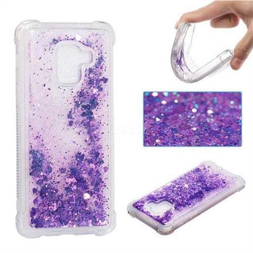 Dynamic Liquid Glitter Sand Quicksand Star TPU Case for Samsung Galaxy A8 2018 A530 - Purple
