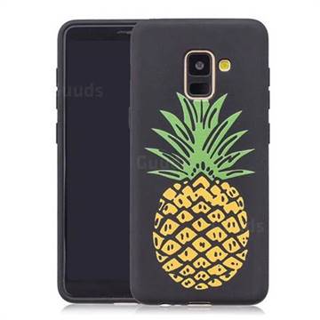 Big Pineapple 3D Embossed Relief Black Soft Back Cover for Samsung Galaxy A8 2018 A530