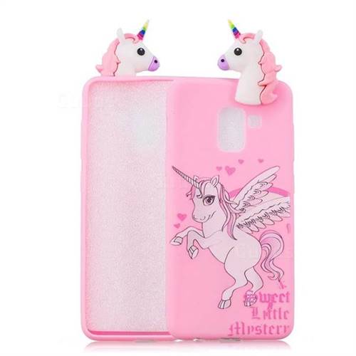 Wings Unicorn Soft 3D Climbing Doll Soft Case for Samsung Galaxy A8 2018 A530