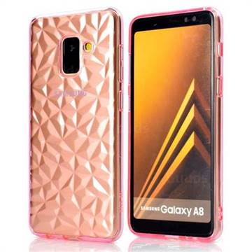 Diamond Pattern Shining Soft TPU Phone Back Cover for Samsung Galaxy A8 2018 A530 - Pink