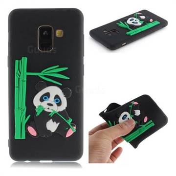 Panda Eating Bamboo Soft 3D Silicone Case for Samsung Galaxy A8 2018 A530 - Black