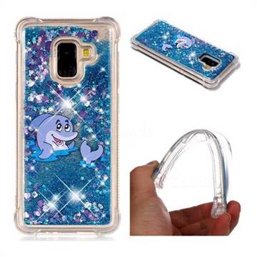 Happy Dolphin Dynamic Liquid Glitter Sand Quicksand Star TPU Case for Samsung Galaxy A8 2018 A530