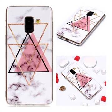 Inverted Triangle Powder Soft TPU Marble Pattern Phone Case for Samsung Galaxy A8 2018 A530