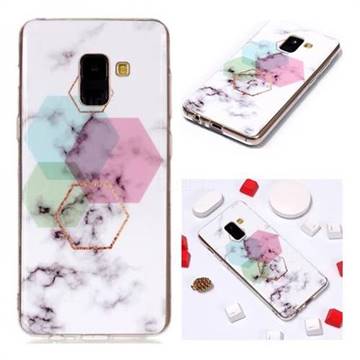 Hexagonal Soft TPU Marble Pattern Phone Case for Samsung Galaxy A8 2018 A530