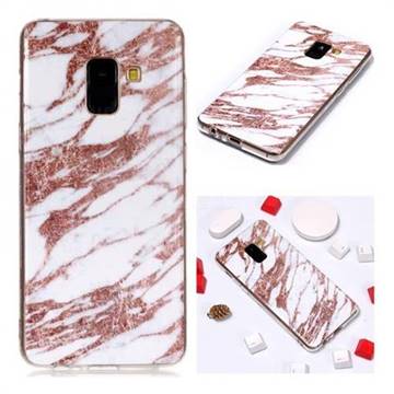 Rose Gold Grain Soft TPU Marble Pattern Phone Case for Samsung Galaxy A8 2018 A530