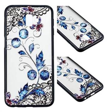 Butterfly Lace Diamond Flower Soft TPU Back Cover for Samsung Galaxy A8 2018 A530