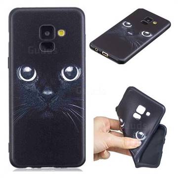 Bearded Feline 3D Embossed Relief Black TPU Cell Phone Back Cover for Samsung Galaxy A8 2018 A530