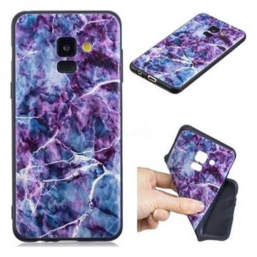 Marble 3D Embossed Relief Black TPU Cell Phone Back Cover for Samsung Galaxy A8 2018 A530