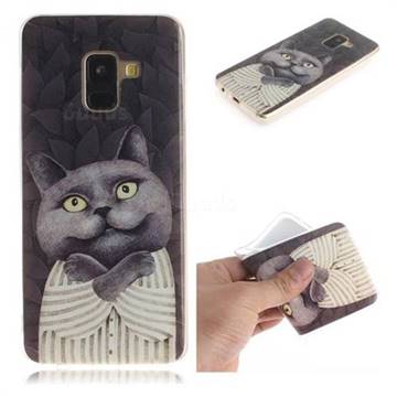 Cat Embrace IMD Soft TPU Cell Phone Back Cover for Samsung Galaxy A8 2018 A530