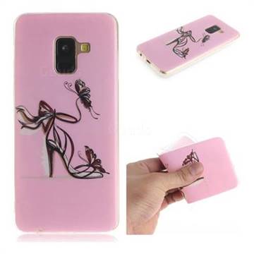 Butterfly High Heels IMD Soft TPU Cell Phone Back Cover for Samsung Galaxy A8 2018 A530