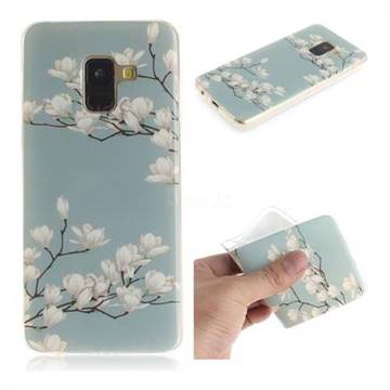 Magnolia Flower IMD Soft TPU Cell Phone Back Cover for Samsung Galaxy A8 2018 A530