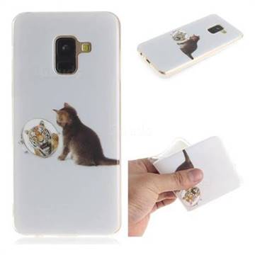Cat and Tiger IMD Soft TPU Cell Phone Back Cover for Samsung Galaxy A8 2018 A530