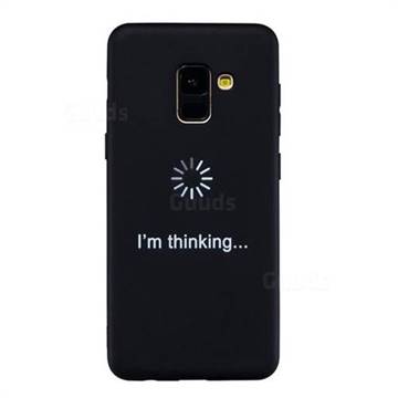 Thinking Stick Figure Matte Black TPU Phone Cover for Samsung Galaxy A8 2018 A530