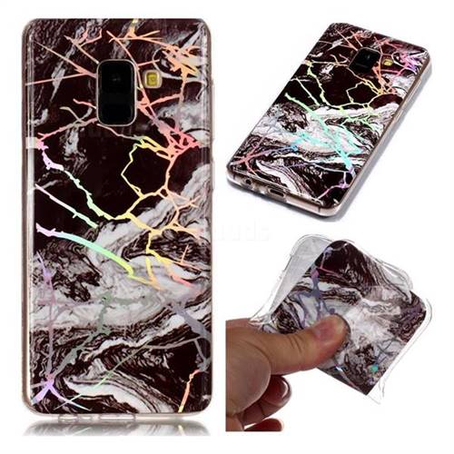 White Black Marble Pattern Bright Color Laser Soft TPU Case for Samsung Galaxy A8 2018 A530