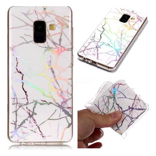 Color White Marble Pattern Bright Color Laser Soft TPU Case for Samsung Galaxy A8 2018 A530