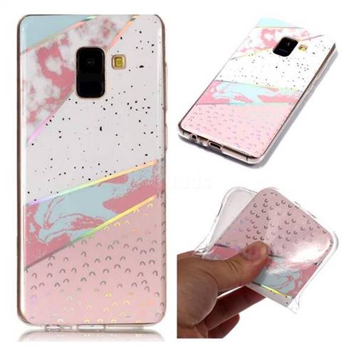 Matching Color Marble Pattern Bright Color Laser Soft TPU Case for Samsung Galaxy A8 2018 A530