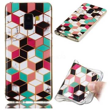 Three-dimensional Square Soft TPU Marble Pattern Phone Case for Samsung Galaxy A8 2018 A530