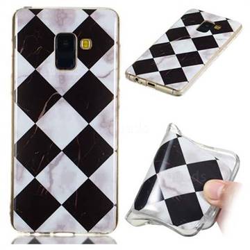 Black and White Matching Soft TPU Marble Pattern Phone Case for Samsung Galaxy A8 2018 A530