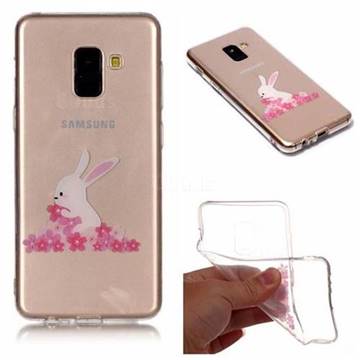 Cherry Blossom Rabbit Super Clear Soft TPU Back Cover for Samsung Galaxy A8 2018 A530
