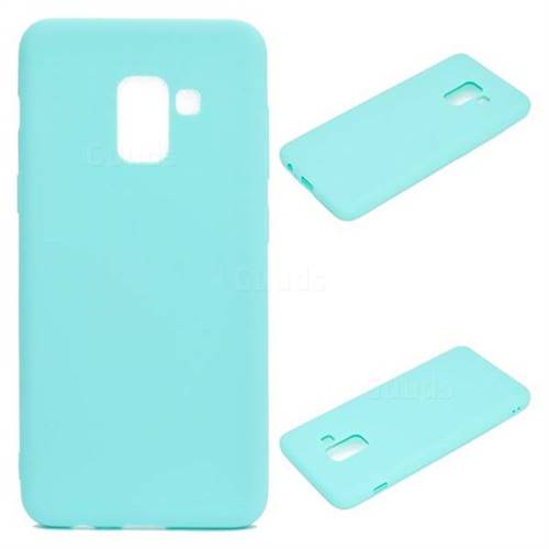 Candy Soft Silicone Protective Phone Case for Samsung Galaxy A8 2018 A530 - Light Blue