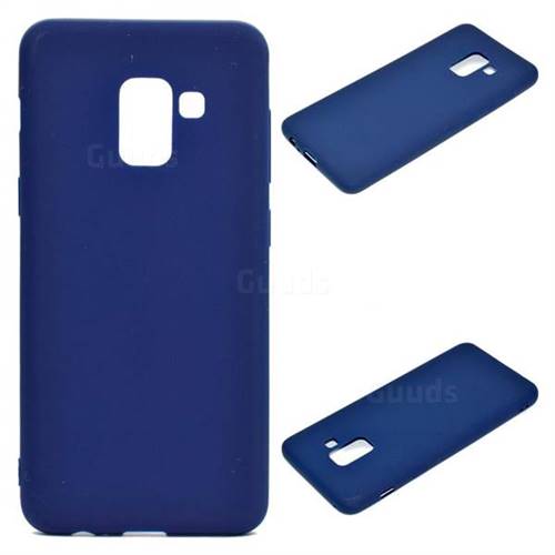 Candy Soft Silicone Protective Phone Case for Samsung Galaxy A8 2018 A530 - Dark Blue