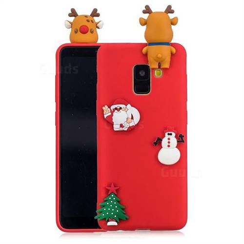 Red Elk Christmas Xmax Soft 3D Silicone Case for Samsung Galaxy A8 2018 A530