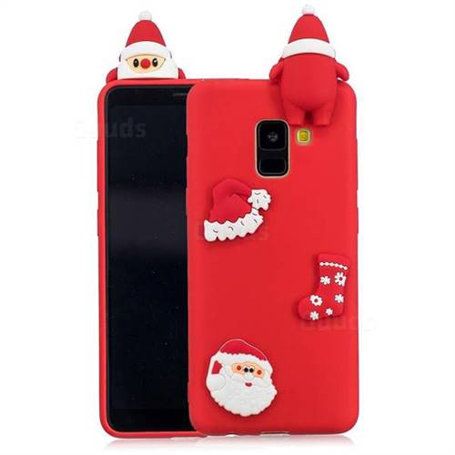 Red Santa Claus Christmas Xmax Soft 3D Silicone Case for Samsung Galaxy A8 2018 A530
