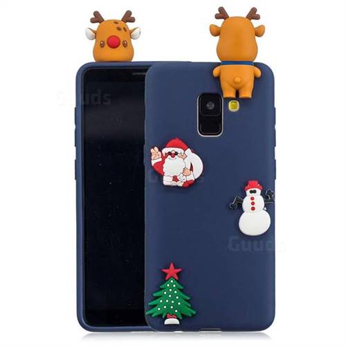 Navy Elk Christmas Xmax Soft 3D Silicone Case for Samsung Galaxy A8 2018 A530