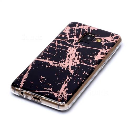 Black Galvanized Rose Gold Marble Phone Back Cover For Samsung Galaxy A8 2018 A530 Tpu Case