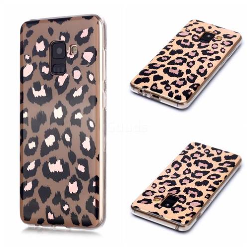 Leopard Galvanized Rose Gold Marble Phone Back Cover for Samsung Galaxy A8 2018 A530