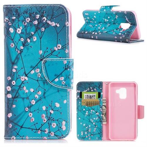 Blue Plum Leather Wallet Case for Samsung Galaxy A5 2018 A530