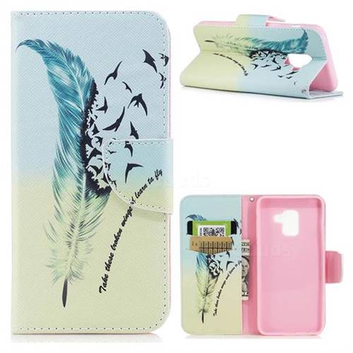 Feather Bird Leather Wallet Case for Samsung Galaxy A5 2018 A530