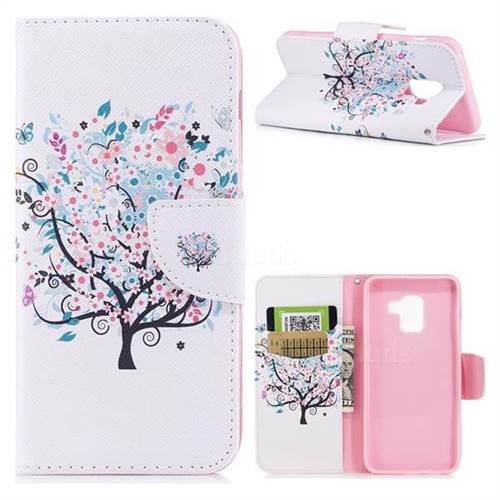 Colorful Tree Leather Wallet Case for Samsung Galaxy A5 2018 A530