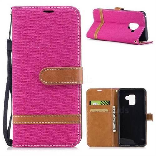 Jeans Cowboy Denim Leather Wallet Case for Samsung Galaxy A5 2018 A530 - Rose