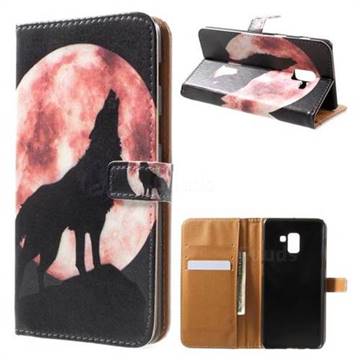 Moon Wolf Leather Wallet Case for Samsung Galaxy A8 2018 A530