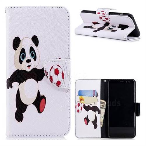 Football Panda Leather Wallet Case for Samsung Galaxy A8 2018 A530