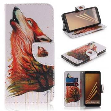 Color Wolf PU Leather Wallet Case for Samsung Galaxy A8 2018 A530