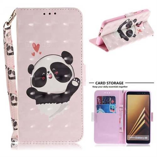 Heart Cat 3D Painted Leather Wallet Phone Case for Samsung Galaxy A8 2018 A530