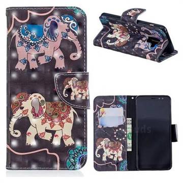 Totem Elephant 3D Painted Leather Wallet Phone Case for Samsung Galaxy A8 2018 A530