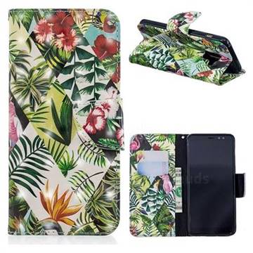 Banana Leaf 3D Painted Leather Wallet Phone Case for Samsung Galaxy A8 2018 A530