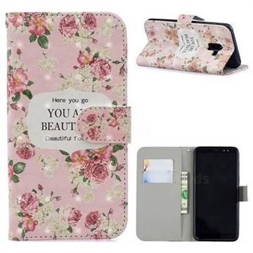 Butterfly Flower 3D Painted Leather Phone Wallet Case for Samsung Galaxy A8 2018 A530